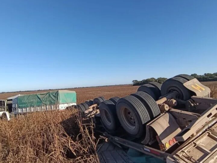 HERMOSO CAMPO: DESPISTÓ UN CAMIÓN CARGADO CON SOJA SOBRE LA RUTA PROVINCIAL Nº 5